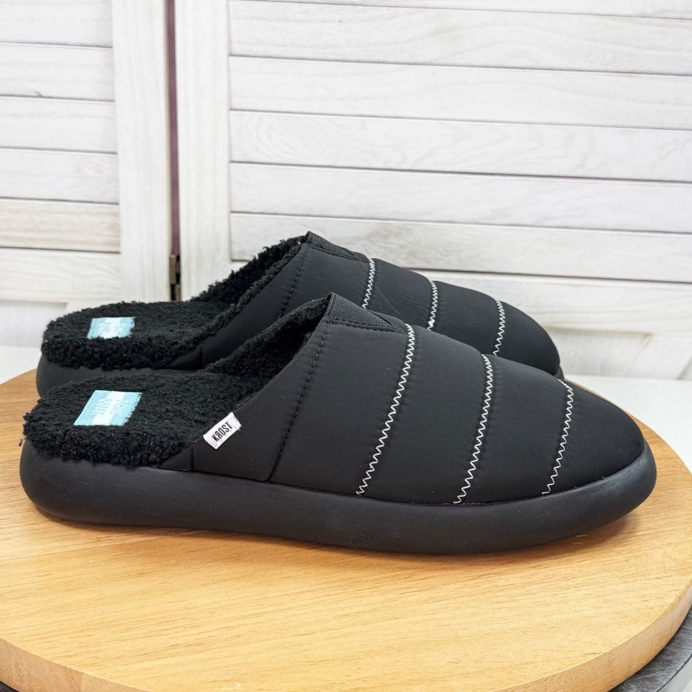 Toms x Krost Alpargata Mallow Puffer Slide Mule Slipper Shoes Black 9.5